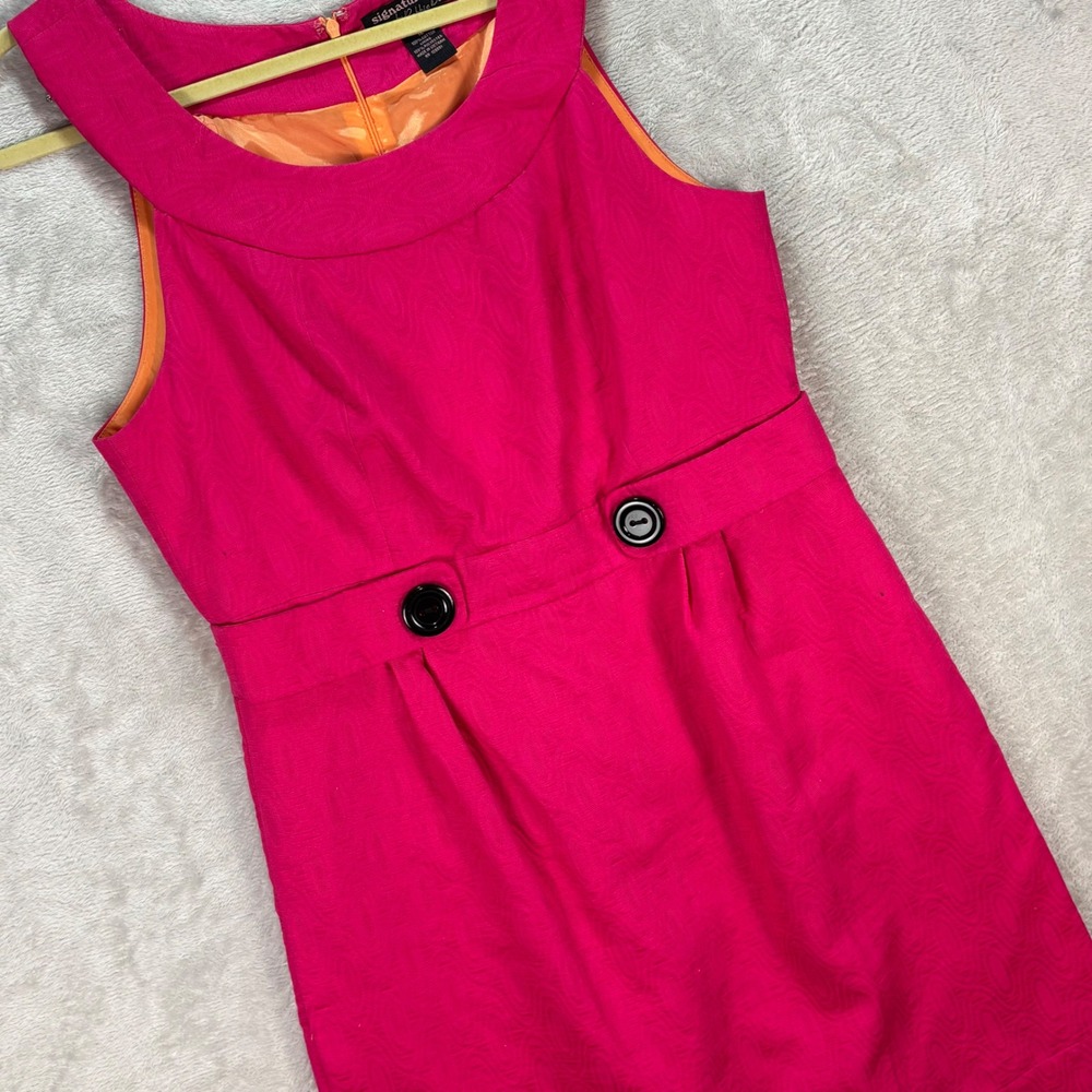 Signature by Robbie Bee Women's Sleeveless Pink Dress Belted Lined Size 12 - Picture 1 of 10